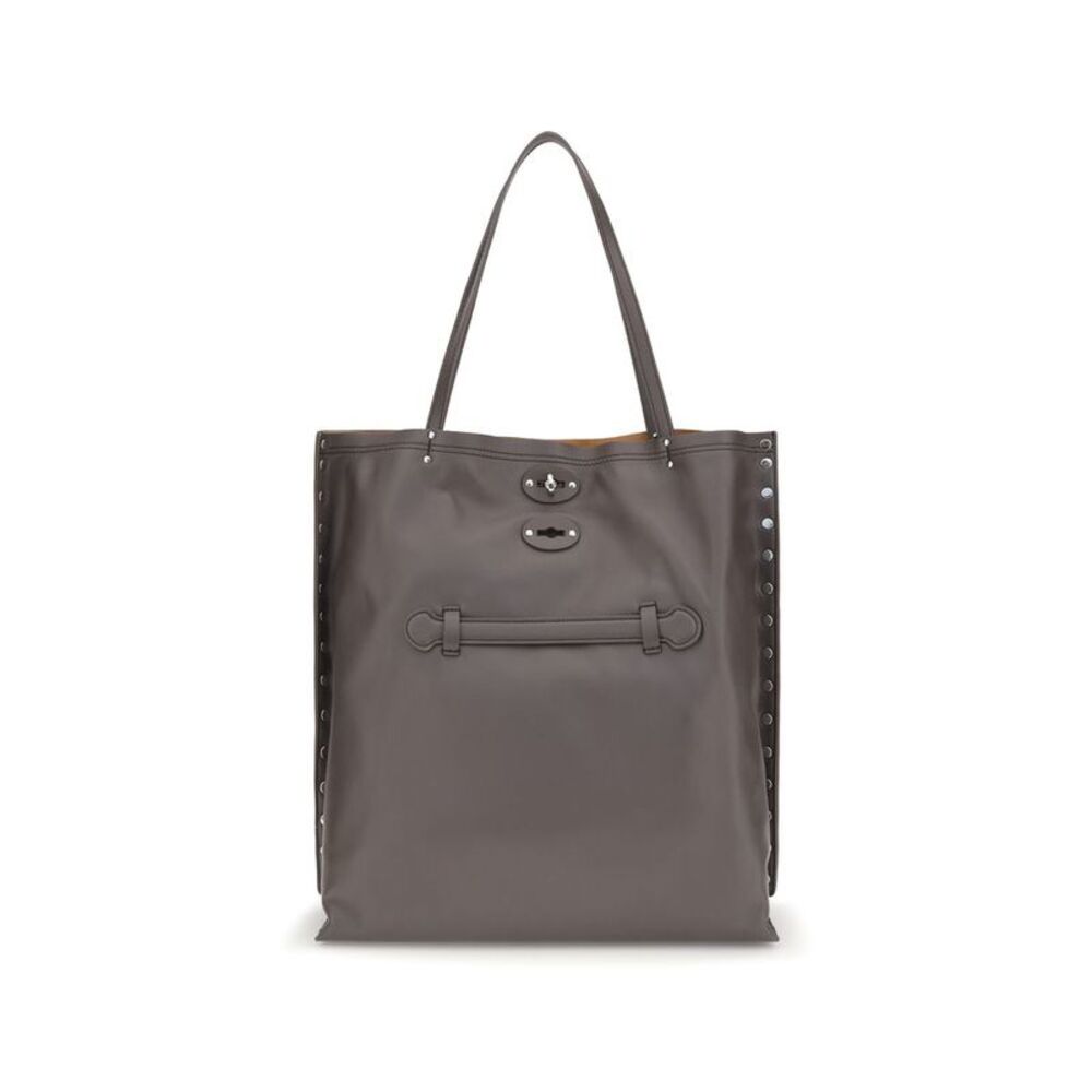 Zanellato Gray Calf Leather Bos Taurus Shoulder Women's Bag